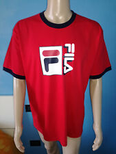 T SHIRT UOMO COLOR ROSSO MANICA CORTA MARCA FILA 100% COTONE TAGLIA L