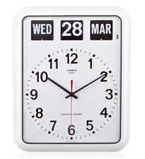 TWEMCO Orologio da parete Flip Clock calendario perpetuo bianco BQ-12A