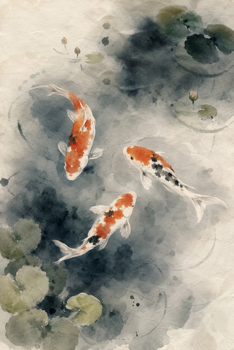 Arte parete giapponese koi - arte, da