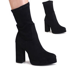 Stivali Plateau In Velluto Per