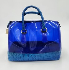 Borsa a mano Furla blu gomma e