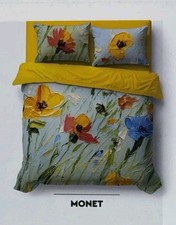 Lenzuola Copriletto Matrimoniale In Puro Cotone Disegno Monet