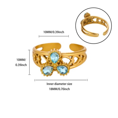 Anello geometrico rosso dorato