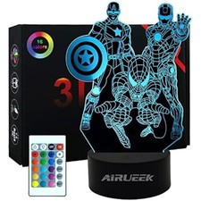 AIRUEEK 3D Superhero Lampada