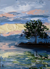 Foggy Morning River dipinto ad