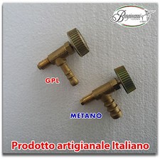 Rubinetto ottone gas metano o gpl per bruciatore fornellone barbecue universale