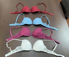 TEZENIS STOCK 4 REGGISENI IMBOTTITI BORDEAUX AZZURRO ROSSO-VIOLA E BIANCO