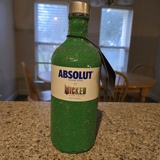 2025 ABSOLUT VODKA WICKED 750 ML EDIZIONE LIMITATA verde rosa bottiglia paillettes Coozie