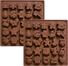 KLYNGTSK 2 Stampi Natalizi in Silicone per Cioccolatini, 25 Cavità Antiaderenti,
