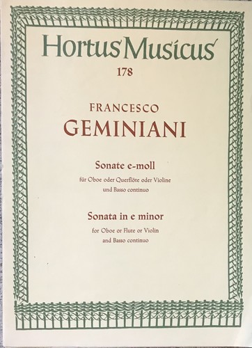 Geminiani sonata e minor - sonata, in