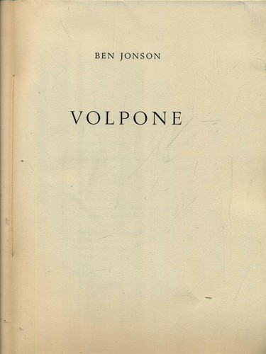 Volpone prima edizione - edizione, jonson