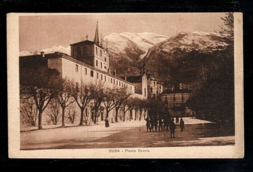 Cartolina susa piazza savoia - piazza,