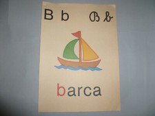 Abecedario a Parete VINTAGE SCUOLA Elementare lettera B barca
