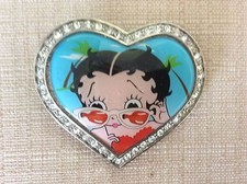 BETTY BOOP CON OCCHIALI FIBBIA CUORE PER CINTURA BAMBINA RAGAZZINA  BRILLANTINI