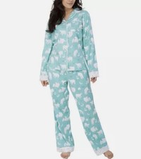 Pigiama donna Munki Munki in flanella set orso polare taglia small morbido accogliente vacanza