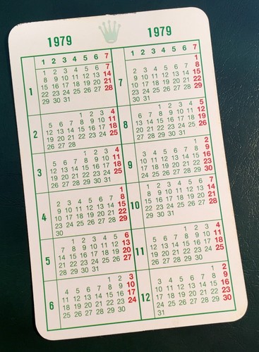 Rolex 1979 calendar sea - calendar,