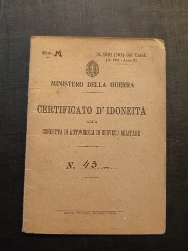 Tessera guerra ww2 xxix - tessera, gruppo
