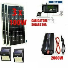 Kit Fotovoltaico 3KW Pwm Inverter 2000W Pannello Solare 300W regolatore 30 amp