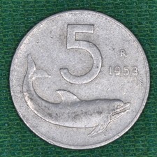 moneta 5 lire 1953 delfino