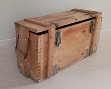 Baule cassa industrial vintage, cassapanca in legno