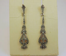 ORECCHINI SENZA BUCO IN ARGENTO E MARCASSITE ETNIC SILVER HEARINGS