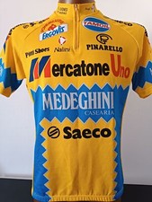 MAGLIA SHIRT CICLISMO VINTAGE MERCATONE UNO MEDEGHINI SAECO PINARELLO TG XL
