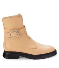 NUOVI stivaletti Stuart Weitzman in pelle con fibbia di cristallo taglia 7 marrone $419,97