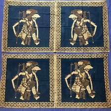 Pannello di tessuto batik indonesiano vintage divintà demoni 107x50 cm cotone 