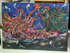 Pittura vintage scena - pittura, animali
