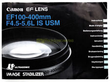 Manuale originale cartaceo per Canon EF 100/400mm. f4,5-5,6 L IS USM. ITALIANO.