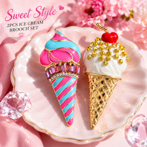 2pcs spilla cono gelato - 2pcs,