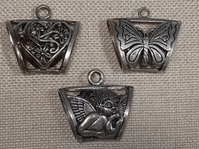  PENDENTE CIONDOLO NUOVO ARGENTO TIBETANO PER COLLANE FOULARD 