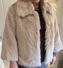 Cappotto pelliccia sintetica Dennis Basso piccolo colore blush nuovo ancora in borsa