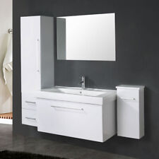 MOBILE BAGNO WHITE LONDON  - ARREDOBAGNO 100 CM LAVABO, RUBINETTO E 2 COLONNE