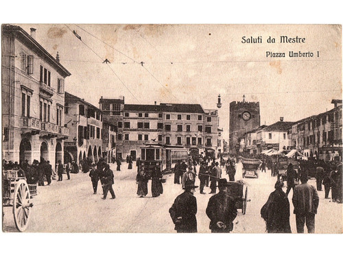 Cartolina saluti mestre - cartolina,