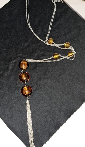Collana lunga acciaio e - in,