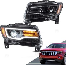 Faro proiettore anteriore Vland led nero scocca per jeep grand cherokee 2011-2013