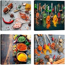 Quadri cucina spezie 4 pezzi