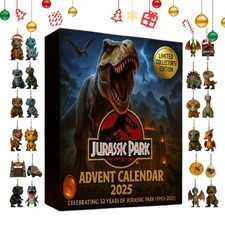 Jurassic Park calendar Christmas Dinosaur Advent 2025 24 Days Acrylic