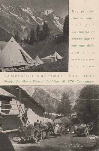 Cartolina campeggio cai uget - cartolina,