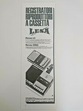 Pubblicità advertising vintage registratori LESA RENAS LC RENAS CM22 1970