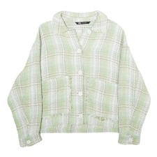 ZARA Giacca Donna Verde Bianca