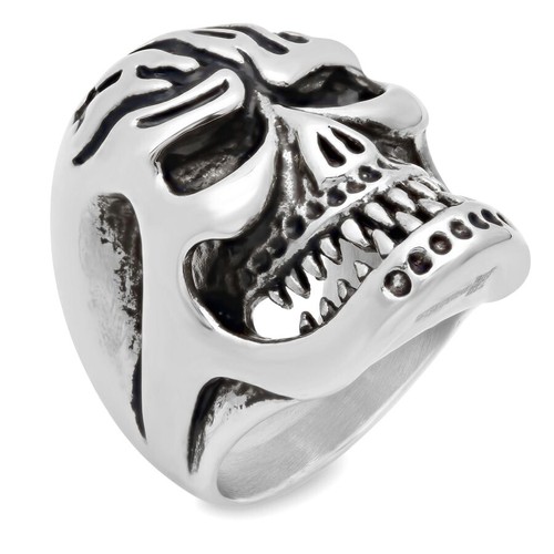 Acciaio uomo skull ring - skull,
