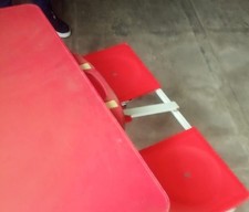 1x Set da campeggio con 4 sedie Mobili pieghevoli in plastica Tavolo campeggio