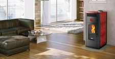 Termostufa a Pellet Ravelli HRV 135 IDRO 17 KW TOP in Maiolica Bordeaux