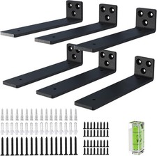 6 Staffe Scaffale Ponteggio Industriale Acciaio Massello Resistente Moderno 15 cm