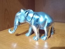 STATUA-STATUINA -IN LEGA CON 20 GRAMMI DI ARGENTO-ELEFANTE -FIRMATA  OTTAVIANI