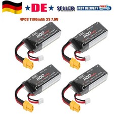 4 Pezzi 7,6V 50C 1100mAh 2S Batteria Lipo con XT60 per Traxxas 1/16 Auto Camion RC Auto