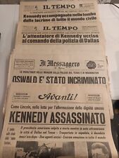 Assassinio Kennedy lotto giornali d'epoca 23/24/25/26 nov 1963