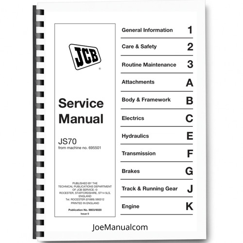 Jcb js70 escavatore manuale - jcb, di